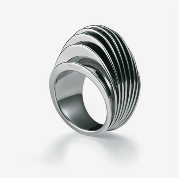 Swatch Silver-Tone Sculptural Band Ring 
Size 6 - Picture 4 of 4